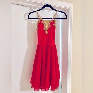 Red ballet lyrical costume